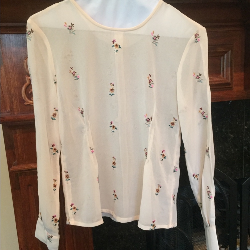 Mesh floral blouse with added tank top